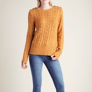 Kensie Toffee Gold Punk Yarn Sweater Medium